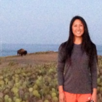 Kelly and bison at sunset!